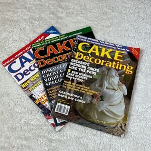 Vintage 90s American Cake Decorating magazine bundle lot - Jun, Aug, Oct 1998